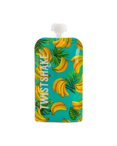 Снимка на Торбички за пюрета Twistshake 220 мл, комплект 3 бр. Pineapple Watermelon Banana