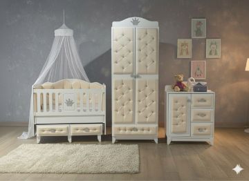 Снимка на Луксозно бебешко обзавеждане “Royal Cream” – капитониран дизайн